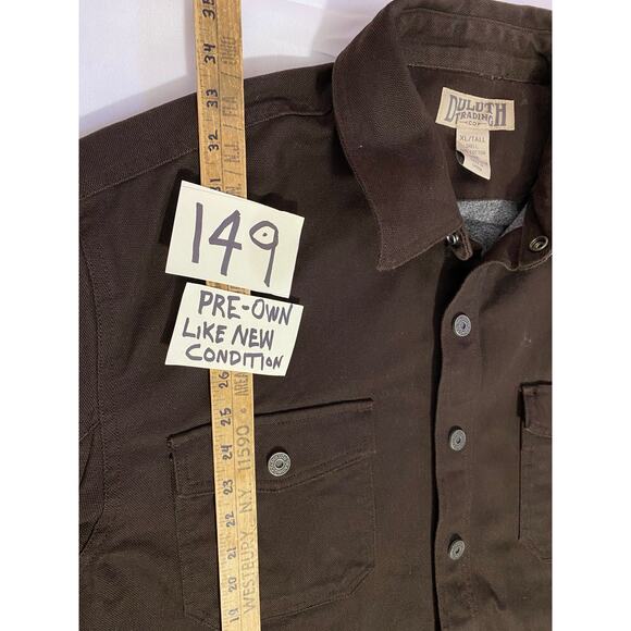 Duluth Trading Co Canvas Coat – Men’s 2XL Tall, Brown Flannel-Lined Workwear - Picture 5 of 12